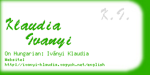 klaudia ivanyi business card