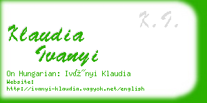 klaudia ivanyi business card